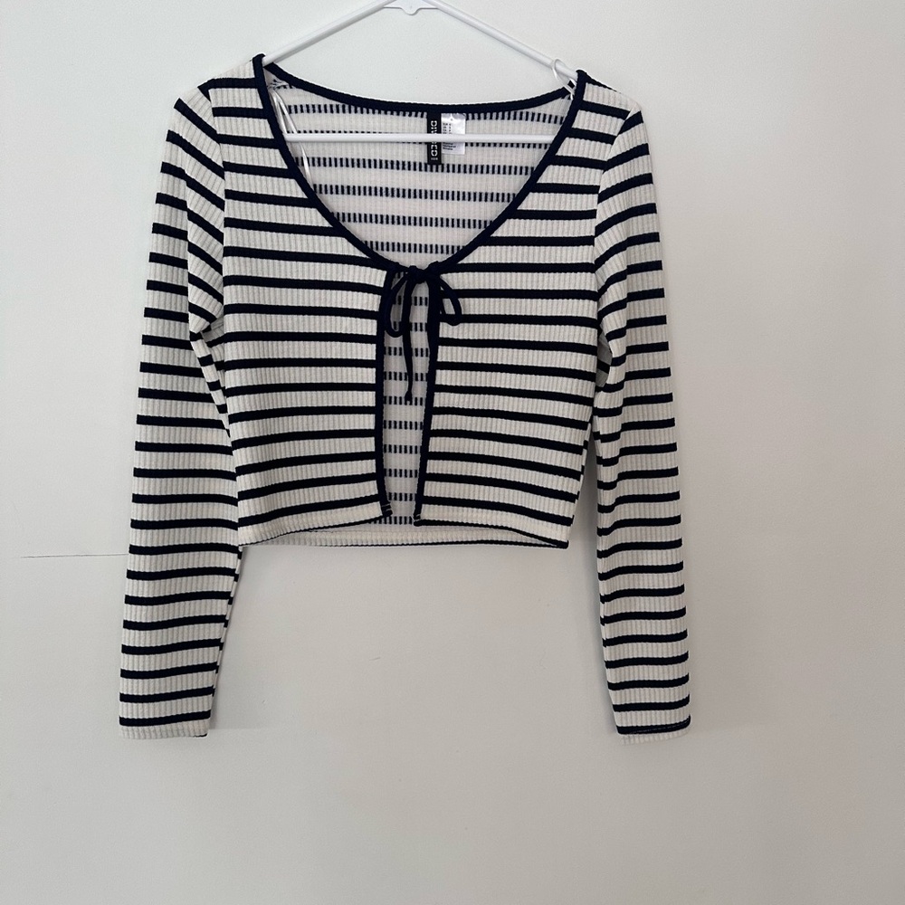 Navy and White Tie Top Size‎ Small